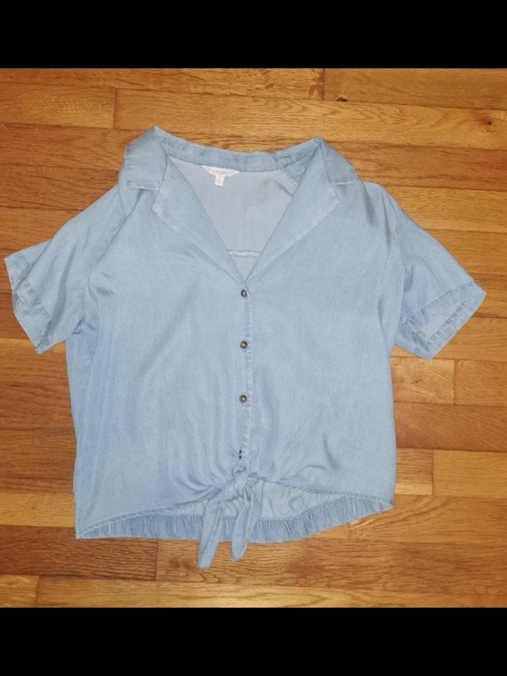 Candie's Denim Light‎ Blue Button Down Shirt SIZE S